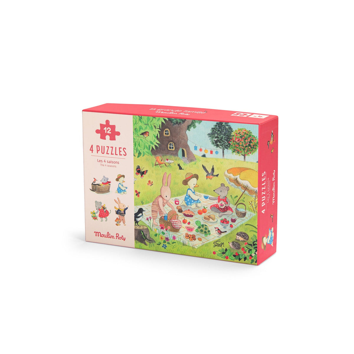 Moulin Roty La Grande Famille 4 Seasons Mini Puzzles (12 Pieces)