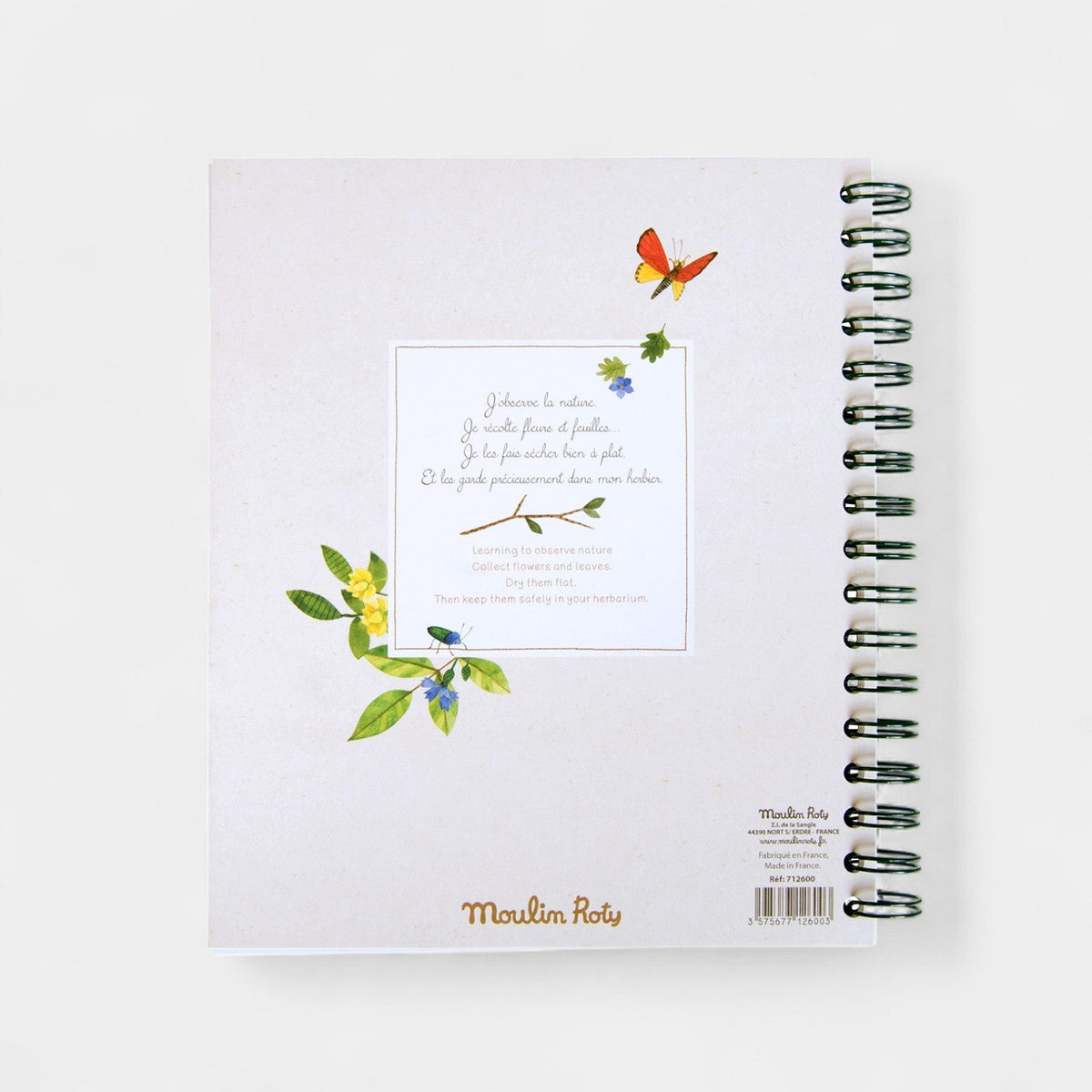 Moulin Roty Herbarium Book | Flower & Leaf Pressing Nature Diary
