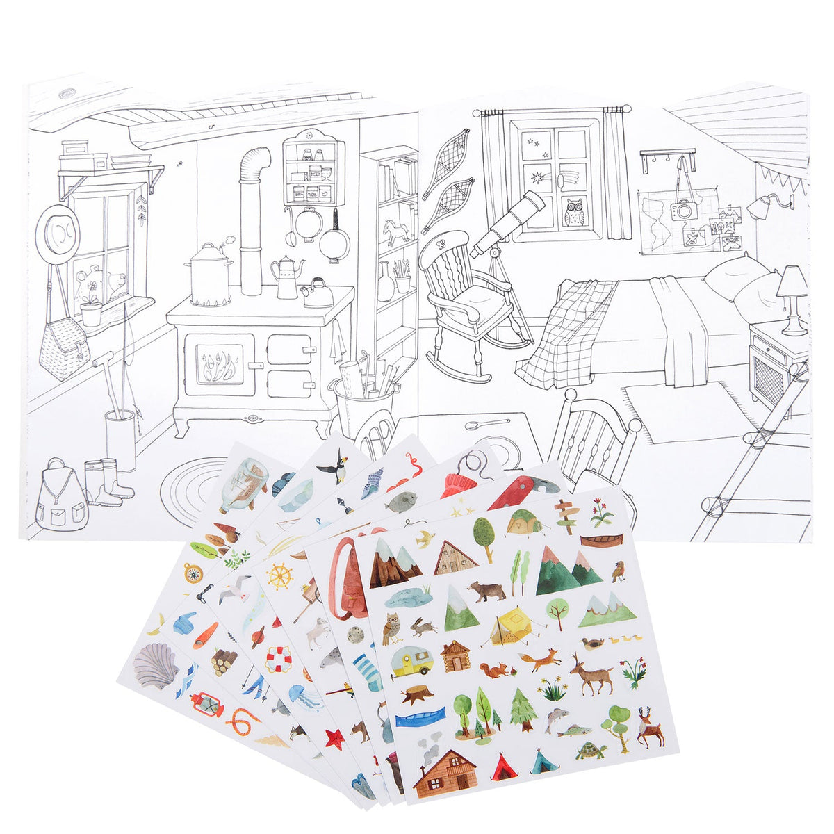  Explorer Colouring Book With 195 Stickers - By Moulin Roty