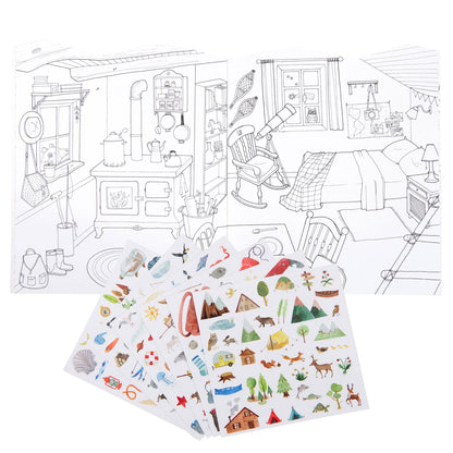  Explorer Colouring Book With 195 Stickers - By Moulin Roty
