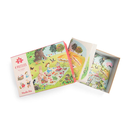 Moulin Roty La Grande Famille 4 Seasons Mini Puzzles (12 Pieces)