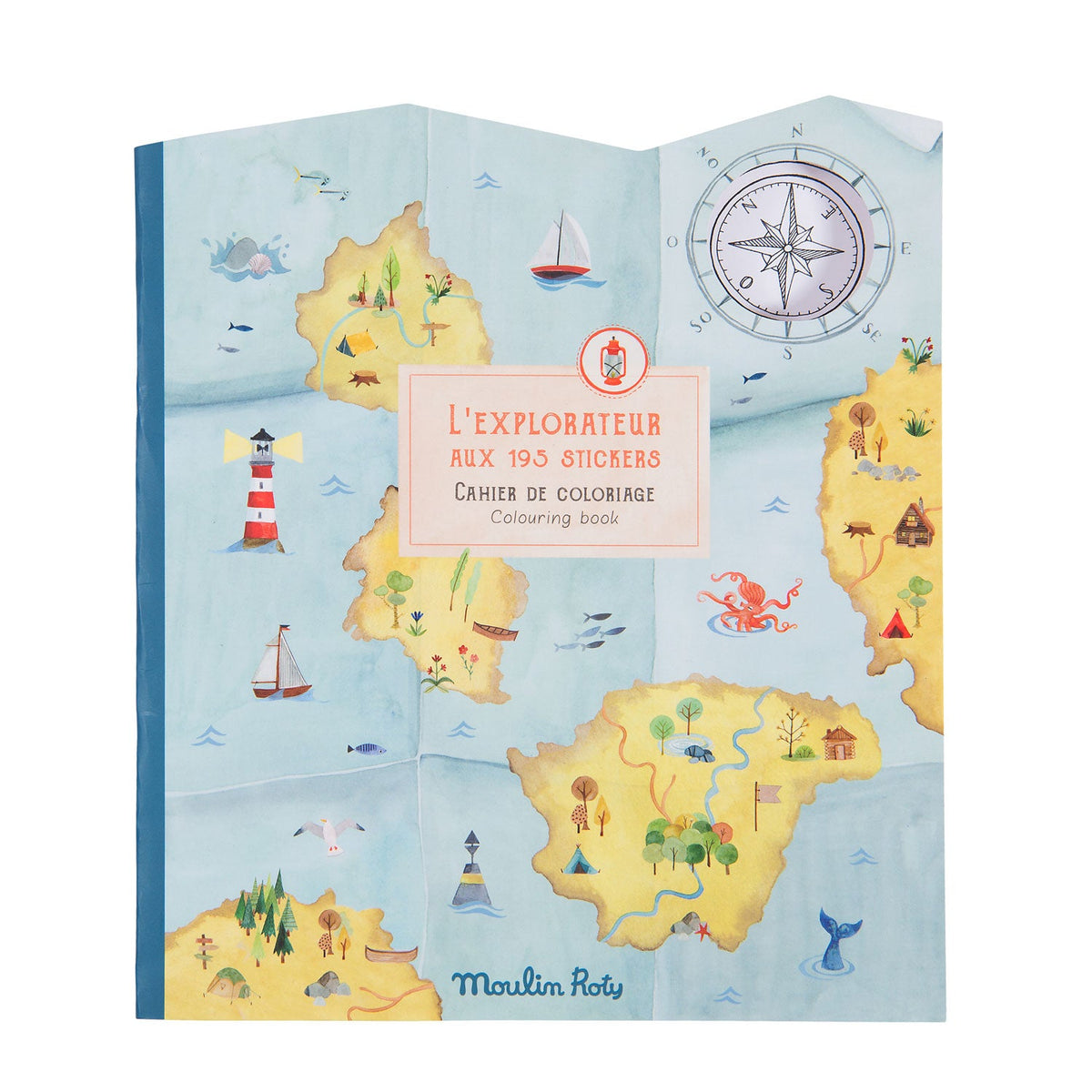  Explorer Colouring Book With 195 Stickers - By Moulin Roty