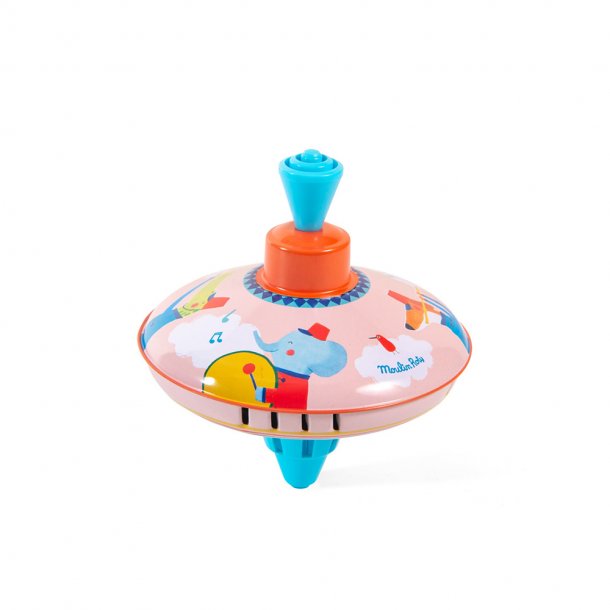  Moulin Roty Small Metal Spinning Top - Fanfare
