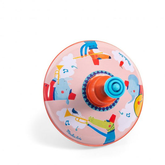  Moulin Roty Small Metal Spinning Top - Fanfare