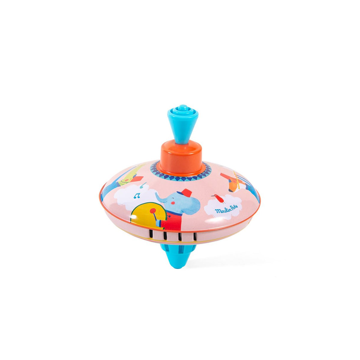  Moulin Roty Small Metal Spinning Top - Fanfare