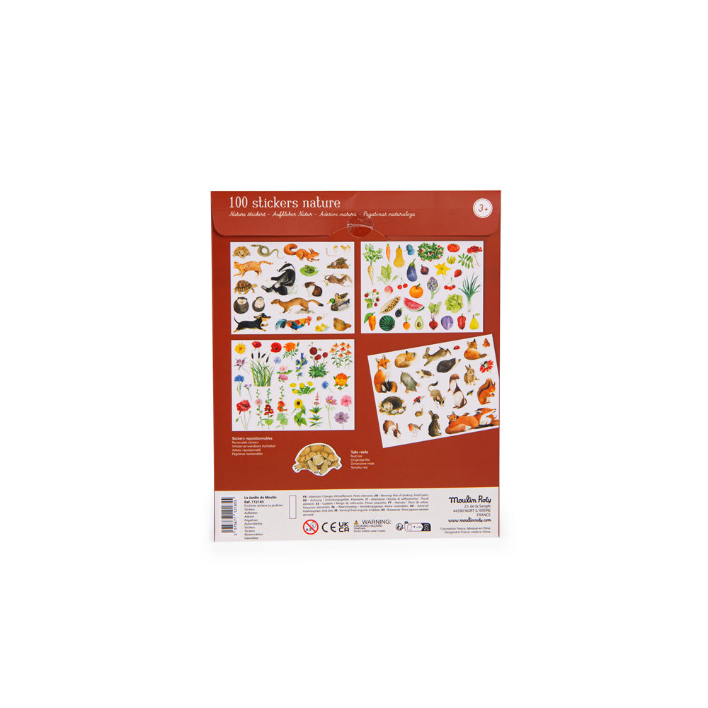  The Gardener's Garden Of The Mill - 100 Sticker Pack By Moulin Roty